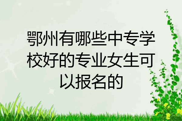 鄂州有哪些中专学校好的专业女生可以报名的