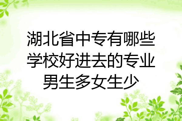 湖北省中专有哪些学校好进去的专业男生多女生少