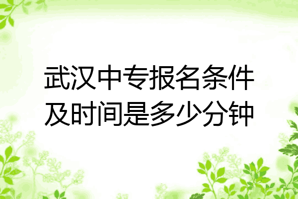 武汉中专报名条件及时间是多少分钟