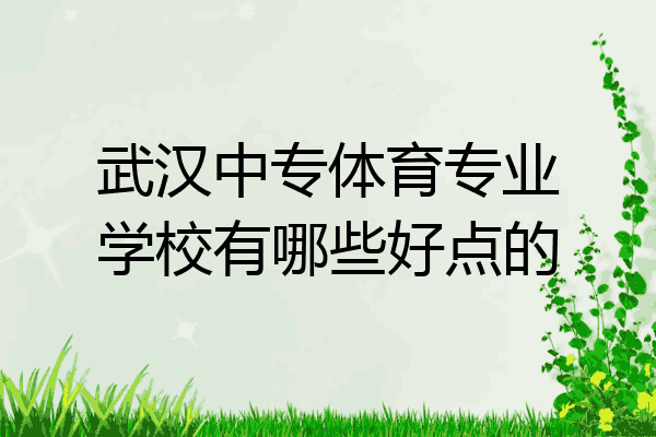 武汉中专体育专业学校有哪些好点的