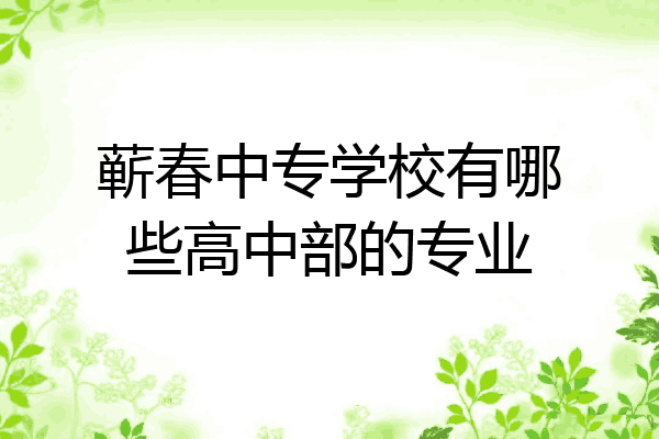 蕲春中专学校有哪些高中部的专业