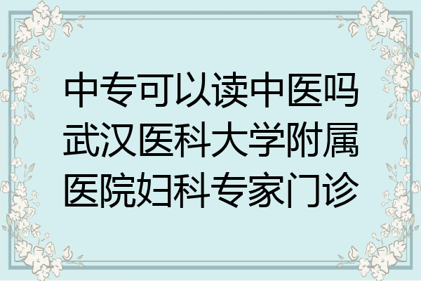 中专可以读中医吗武汉医科大学附属医院妇科专家门诊