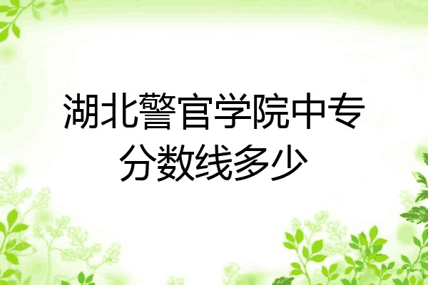湖北警官学院中专分数线多少