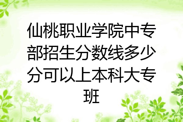 仙桃职业学院中专部招生分数线多少分可以上本科大专班