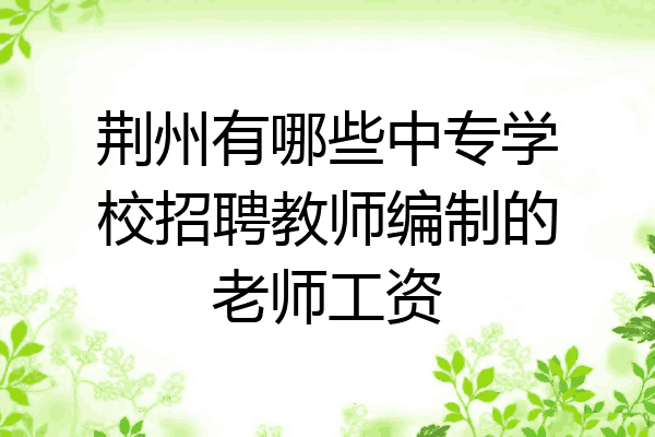 荆州有哪些中专学校招聘教师编制的老师工资