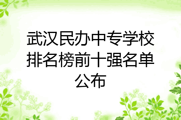 武汉民办中专学校排名榜前十强名单公布
