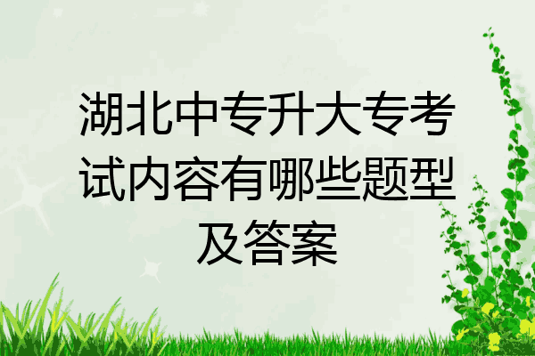湖北中专升大专考试内容有哪些题型及答案