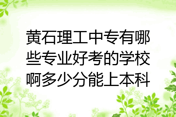 黄石理工中专有哪些专业好考的学校啊多少分能上本科