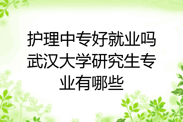 护理中专好就业吗武汉大学研究生专业有哪些