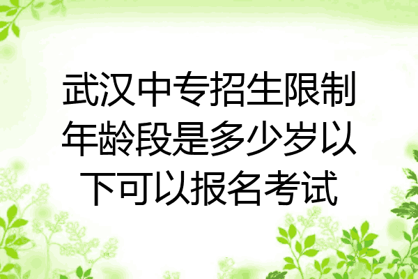 武汉中专招生限制年龄段是多少岁以下可以报名考试