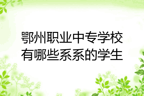 鄂州职业中专学校有哪些系系的学生