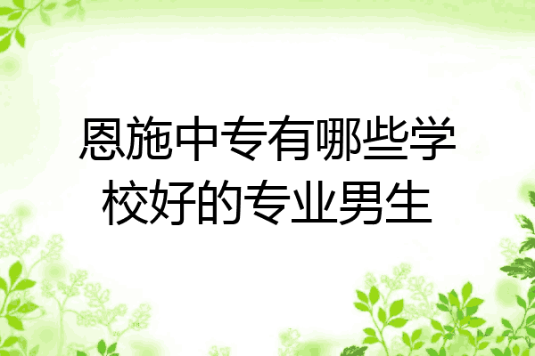 恩施中专有哪些学校好的专业男生