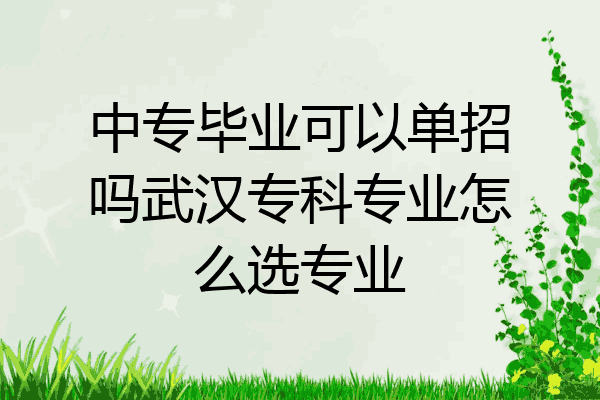 中专毕业可以单招吗武汉专科专业怎么选专业