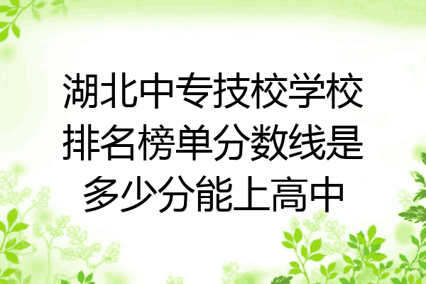 湖北中专技校学校排名榜单分数线是多少分能上高中