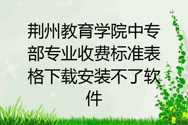 荆州教育学院中专部专业收费标准表格下载安装不了软件
