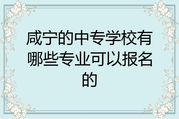 咸宁的中专学校有哪些专业可以报名的