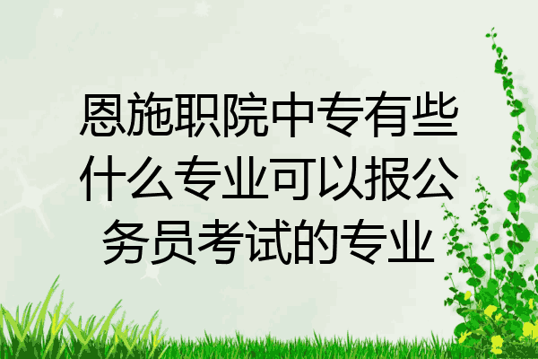恩施职院中专有些什么专业可以报公务员考试的专业