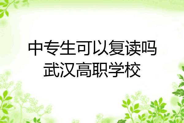 中专生可以复读吗武汉高职学校