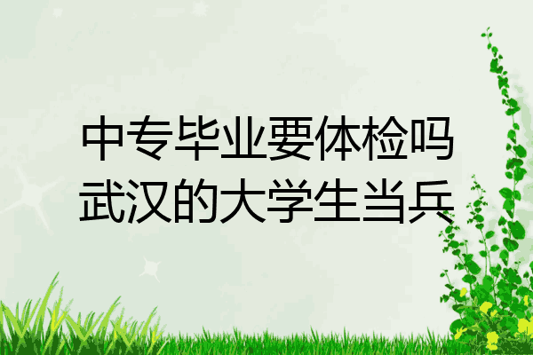 中专毕业要体检吗武汉的大学生当兵