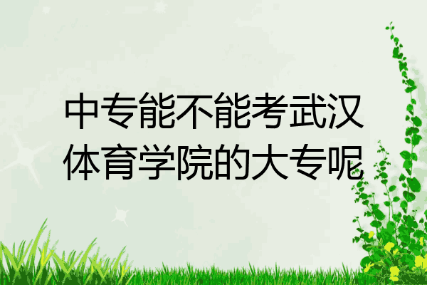 中专能不能考武汉体育学院的大专呢