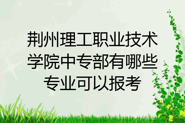 荆州理工职业技术学院中专部有哪些专业可以报考