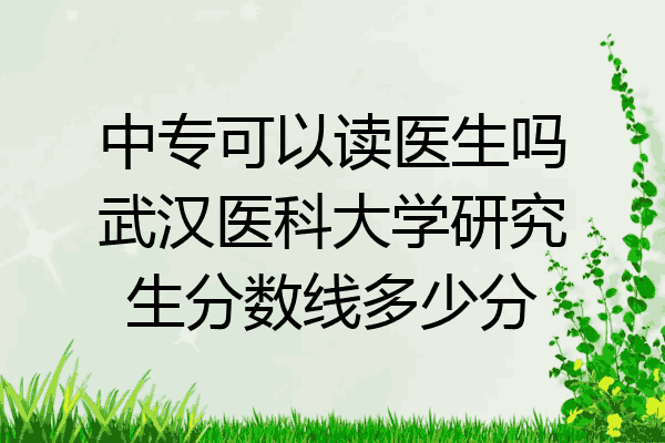 中专可以读医生吗武汉医科大学研究生分数线多少分
