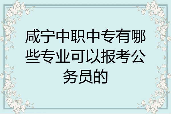 咸宁中职中专有哪些专业可以报考公务员的