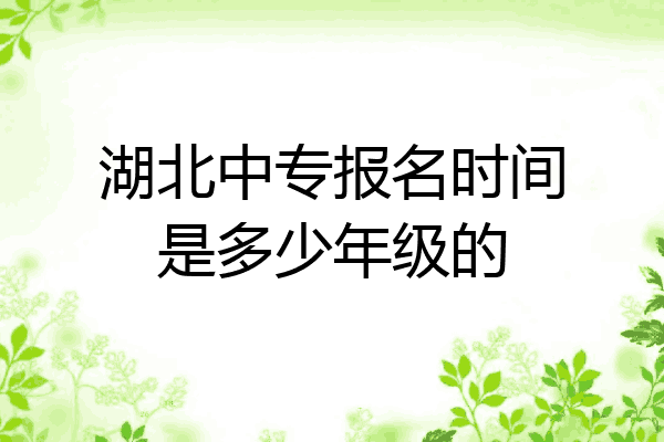 湖北中专报名时间是多少年级的