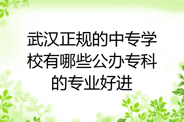 武汉正规的中专学校有哪些公办专科的专业好进