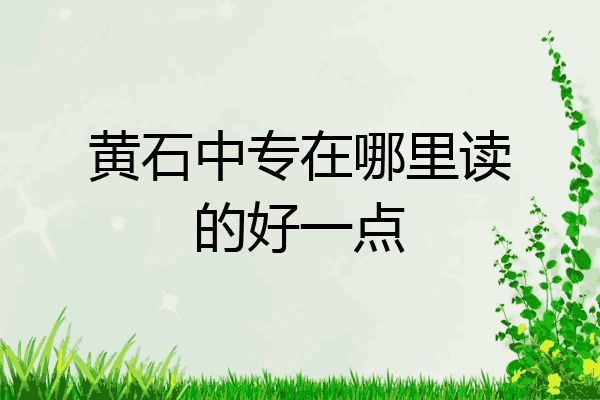 黄石中专在哪里读的好一点