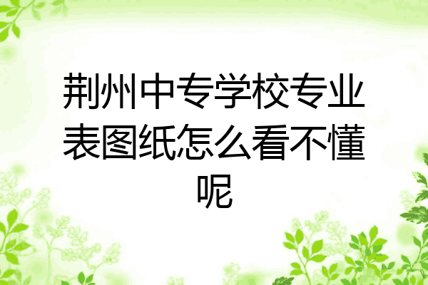 荆州中专学校专业表图纸怎么看不懂呢