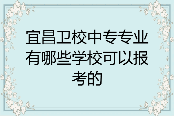 宜昌卫校中专专业有哪些学校可以报考的