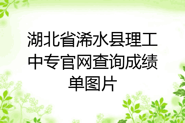 湖北省浠水县理工中专官网查询成绩单图片