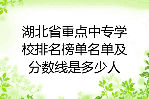 湖北省重点中专学校排名榜单名单及分数线是多少人