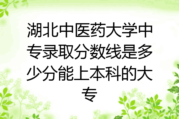 湖北中医药大学中专录取分数线是多少分能上本科的大专