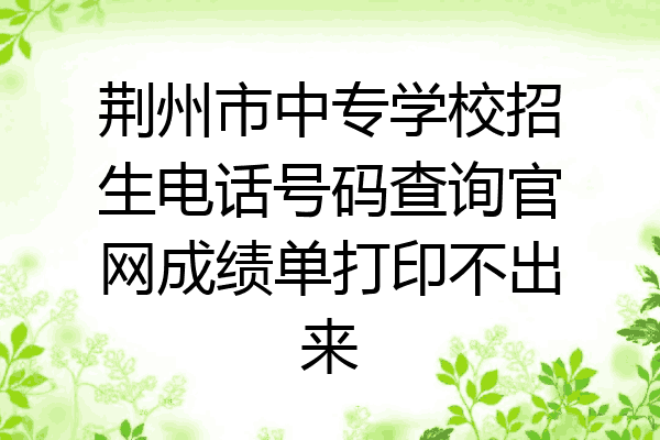荆州市中专学校招生电话号码查询官网成绩单打印不出来
