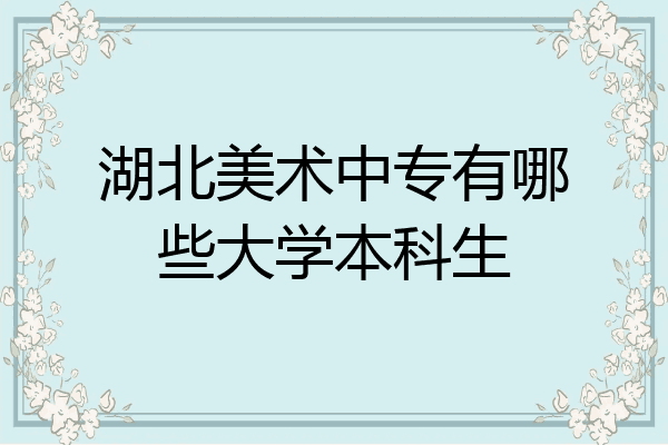 湖北美术中专有哪些大学本科生