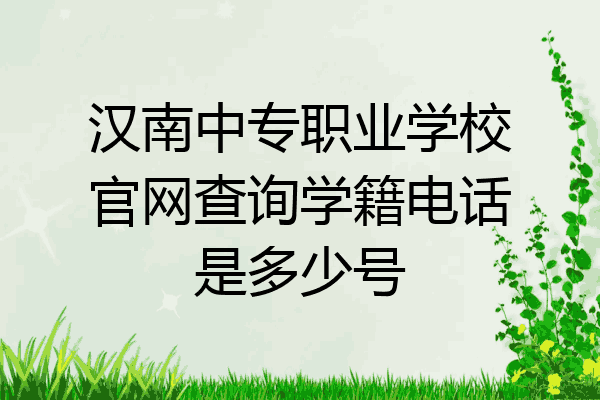 汉南中专职业学校官网查询学籍电话是多少号