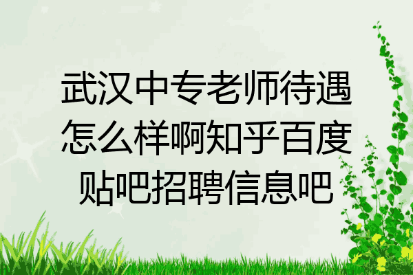 武汉中专老师待遇怎么样啊知乎百度贴吧招聘信息吧