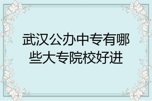 武汉公办中专有哪些大专院校好进