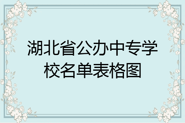 湖北省公办中专学校名单表格图