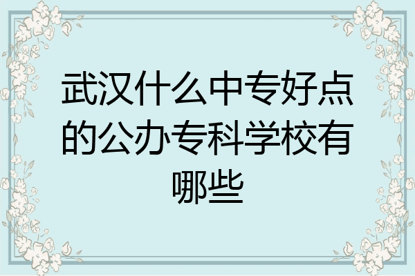 武汉什么中专好点的公办专科学校有哪些