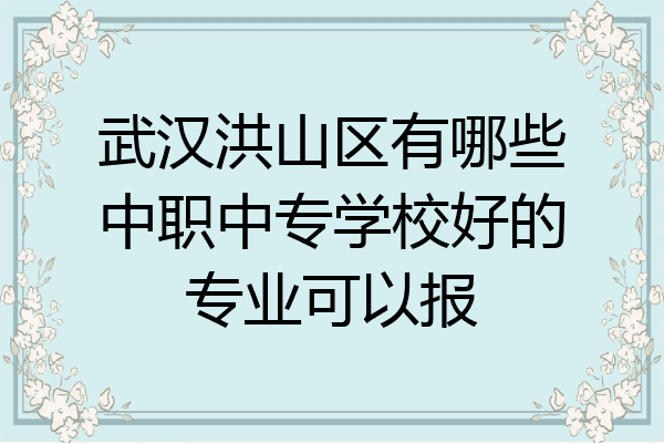 武汉洪山区有哪些中职中专学校好的专业可以报