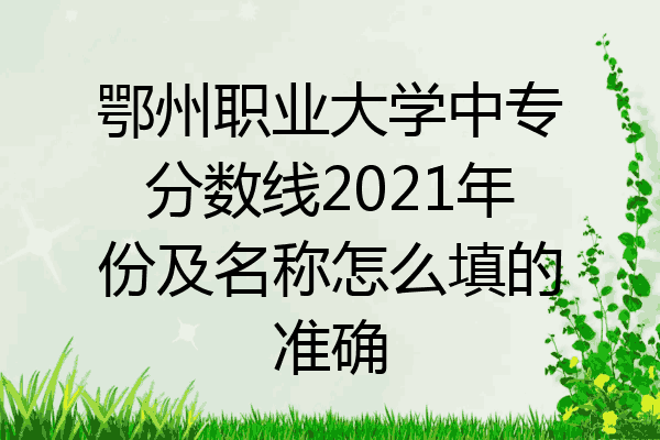 鄂州职业大学中专分数线2021年份及名称怎么填的准确