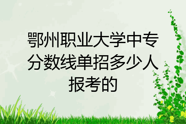 鄂州职业大学中专分数线单招多少人报考的