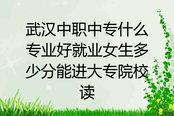 武汉中职中专什么专业好就业女生多少分能进大专院校读