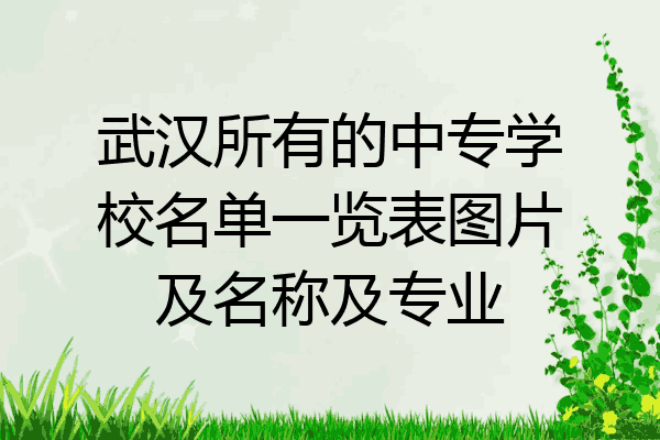 武汉所有的中专学校名单一览表图片及名称及专业