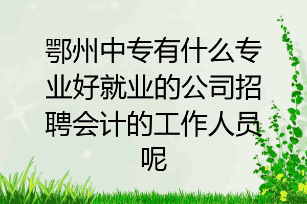鄂州中专有什么专业好就业的公司招聘会计的工作人员呢