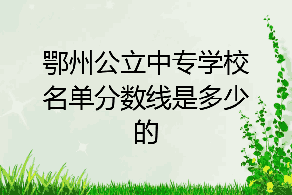 鄂州公立中专学校名单分数线是多少的