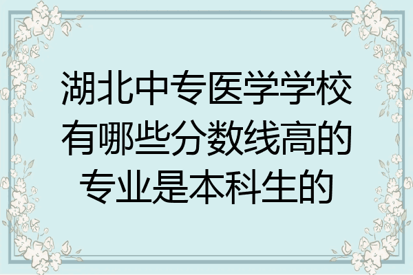湖北中专医学学校有哪些分数线高的专业是本科生的